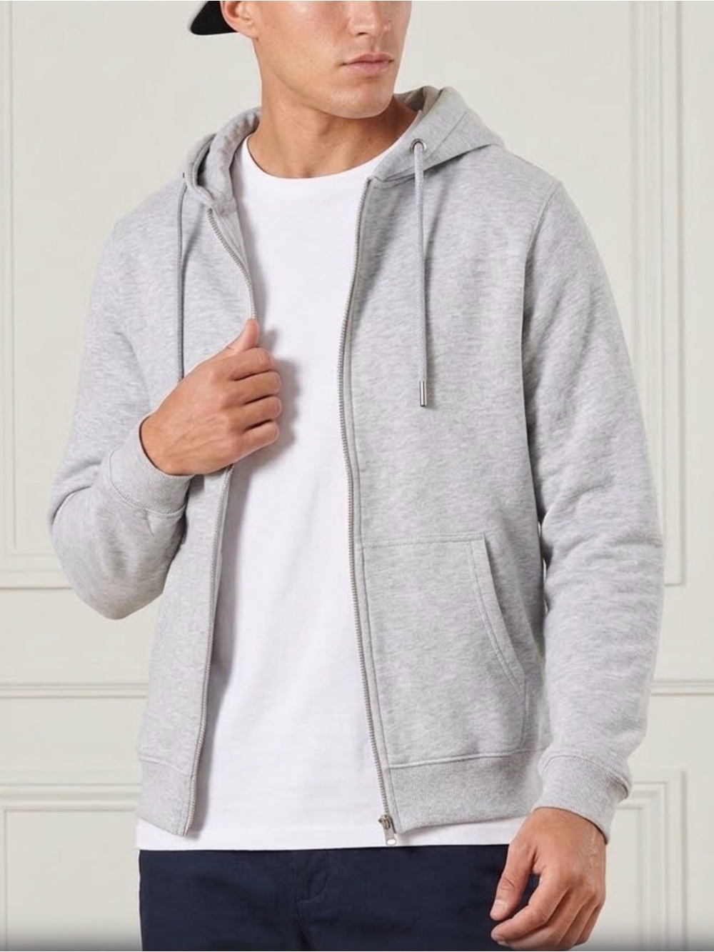 Uniqlo Men's Light Gray Zip-Up Hoodie NWOT